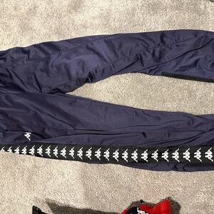 Kappa Navy Track Pants with Logo Trim
